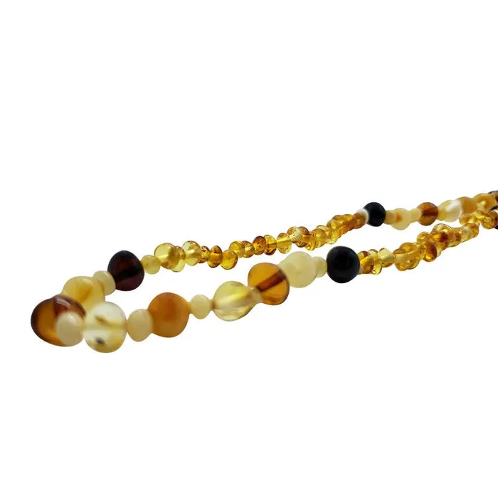 Amberman Necklaces MultiColor Amber Beaded Necklace 19 inches long