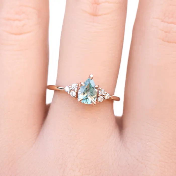 Envero Jewelry Rings Teresa Ring 079ct Light Green Montana Sapphire 14k Rose Gold One of a kind Envero Jewelry Rings Teresa Ring 079ct Light Green Montana Sapphire 14k Rose Gold One of a kind