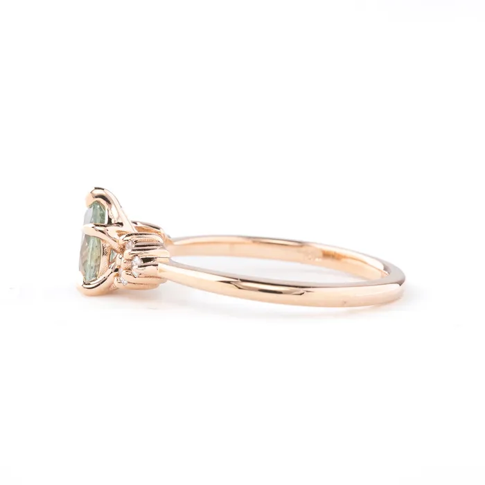 Envero Jewelry Rings Teresa Ring 079ct Light Green Montana Sapphire 14k Rose Gold One of a kind Envero Jewelry Rings Teresa Ring 079ct Light Green Montana Sapphire 14k Rose Gold One of a kind