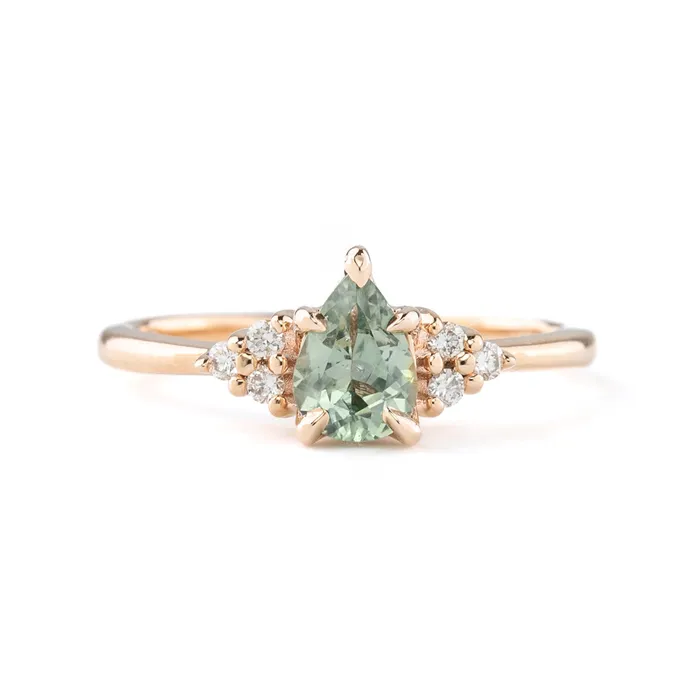 Envero Jewelry Rings Teresa Ring 079ct Light Green Montana Sapphire 14k Rose Gold One of a kind Envero Jewelry Rings Teresa Ring 079ct Light Green Montana Sapphire 14k Rose Gold One of a kind