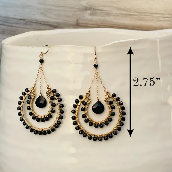 HeidiJHale Designs Earrings 14k Goldfilled Black Onyx Earrings 275