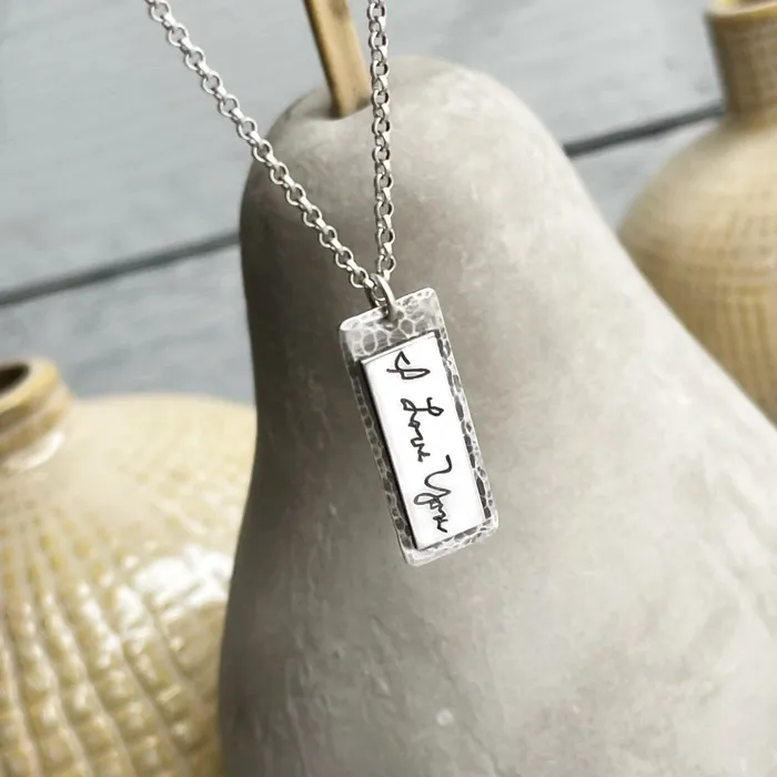 HeidiJHale Necklaces Sterling Handwritten Tag Necklace