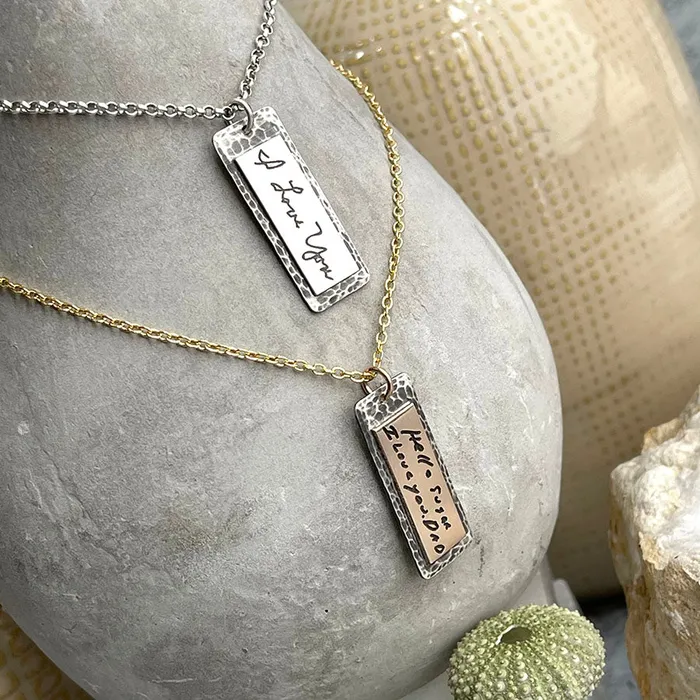 HeidiJHale Necklaces Sterling Handwritten Tag Necklace
