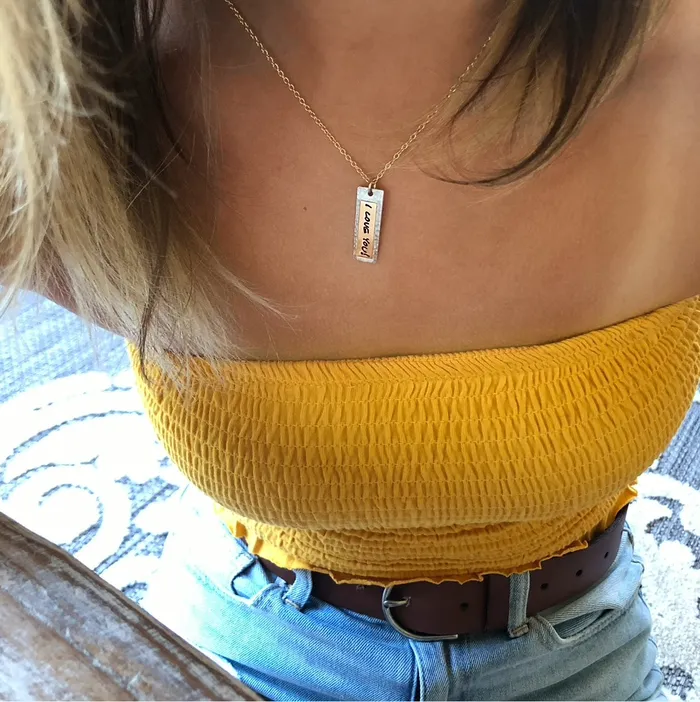 HeidiJHale Necklaces Sterling Handwritten Tag Necklace