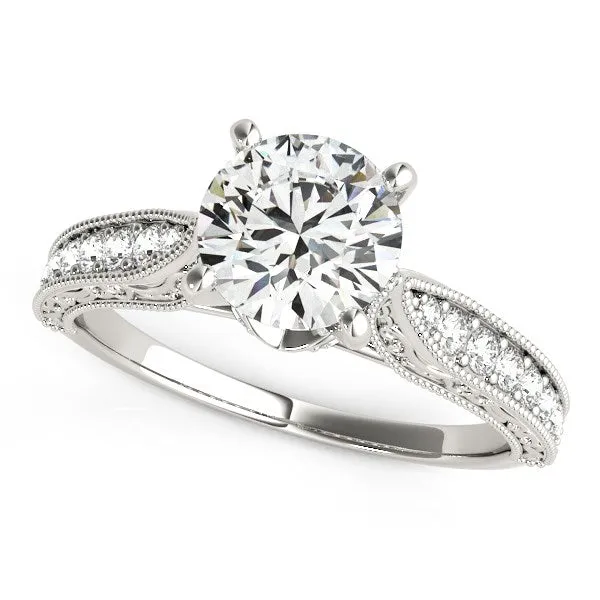MayaMila Rings 14k White Gold Antique Design Diamond Engagement Ring 1 58 cttw MayaMila Rings 14k White Gold Antique Design Diamond Engagement Ring 1 58 cttw