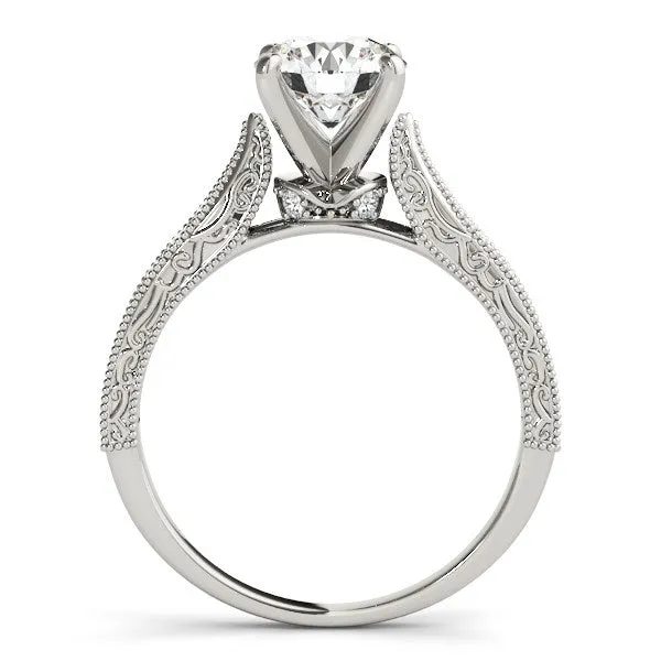 MayaMila Rings 14k White Gold Antique Design Diamond Engagement Ring 1 58 cttw
