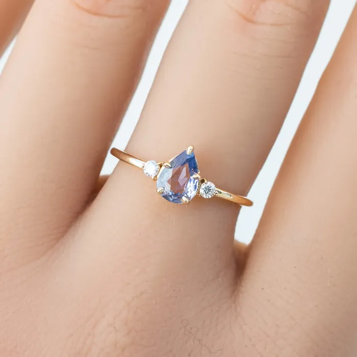 Rings Envero Jewelry Emilie Ring 060ct Light Blue Madagascar Sapphire 14K Yellow Gold One of a kind Rings Envero Jewelry Emilie Ring 060ct Light Blue Madagascar Sapphire 14K Yellow Gold One of a kind