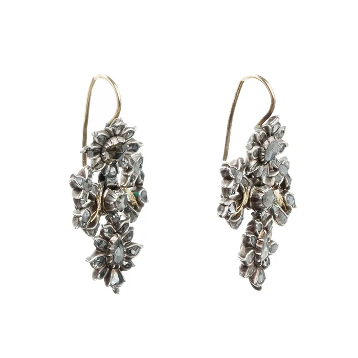 Bell Bird Antiques 18th Century Portuguese Lazo Diamond Earrings Earrings