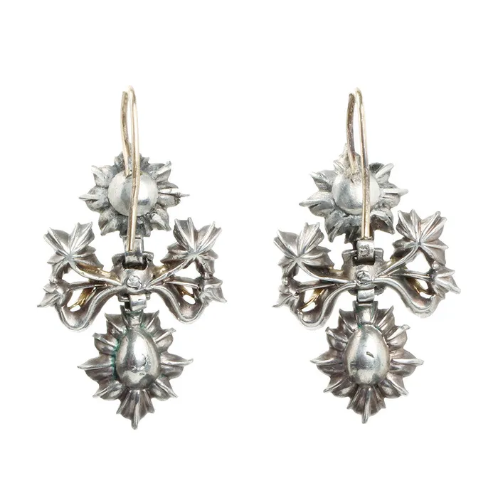 Bell Bird Antiques 18th Century Portuguese Lazo Diamond Earrings Earrings