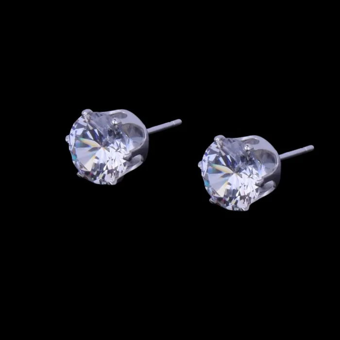 Earrings DIAMOND 6MM8MM VVS Shine Round Diamond Push Back Iced Out Diamond Stud Earrings Earrings DIAMOND 6MM8MM VVS Shine Round Diamond Push Back Iced Out Diamond Stud Earrings