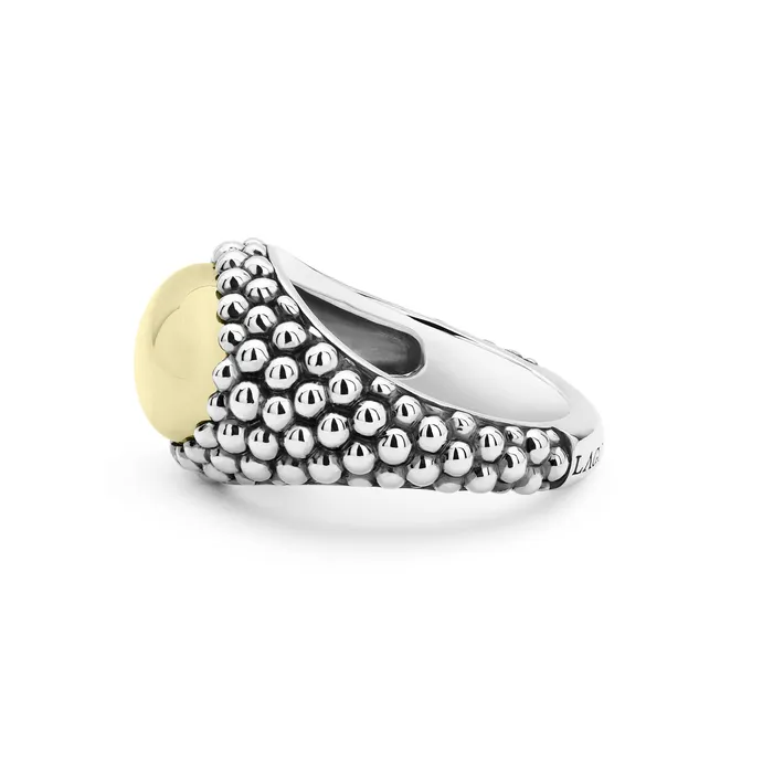 LAGOS Rings High Bar Smooth TwoTone Caviar Ring