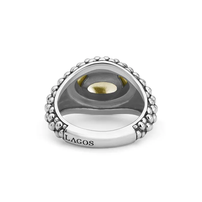LAGOS Rings High Bar Smooth TwoTone Caviar Ring