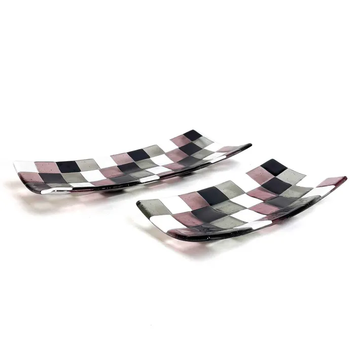 Ragazzi C Earrings Chessboard Plate Murano Glass