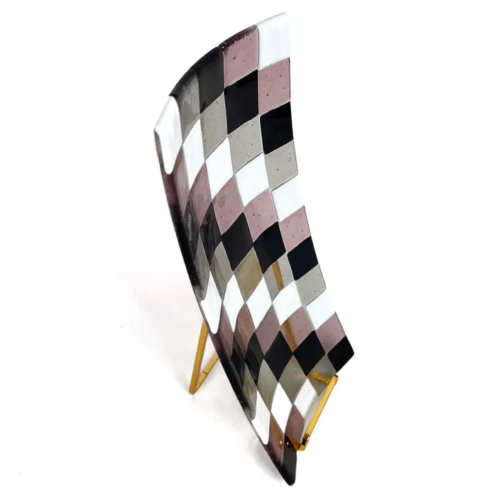 Ragazzi C Earrings Chessboard Plate Murano Glass