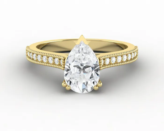 Rings Sapheena Jewelry Thea 12 Ct Solitaire Pear Cut Engagement Ring With Side Stones Rings Sapheena Jewelry Thea 12 Ct Solitaire Pear Cut Engagement Ring With Side Stones