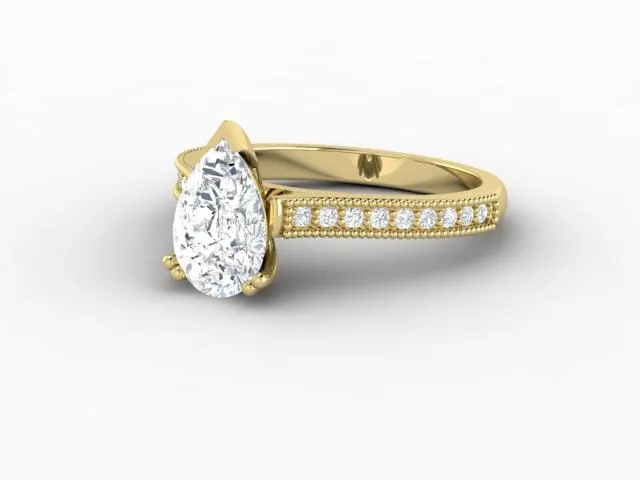 Rings Sapheena Jewelry Thea 12 Ct Solitaire Pear Cut Engagement Ring With Side Stones