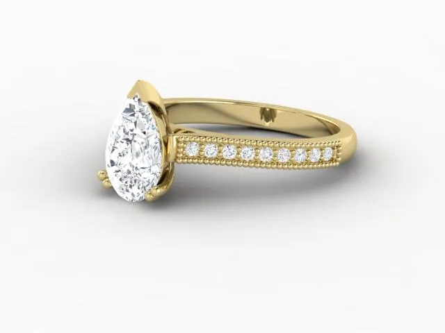 Rings Sapheena Jewelry Thea 12 Ct Solitaire Pear Cut Engagement Ring With Side Stones