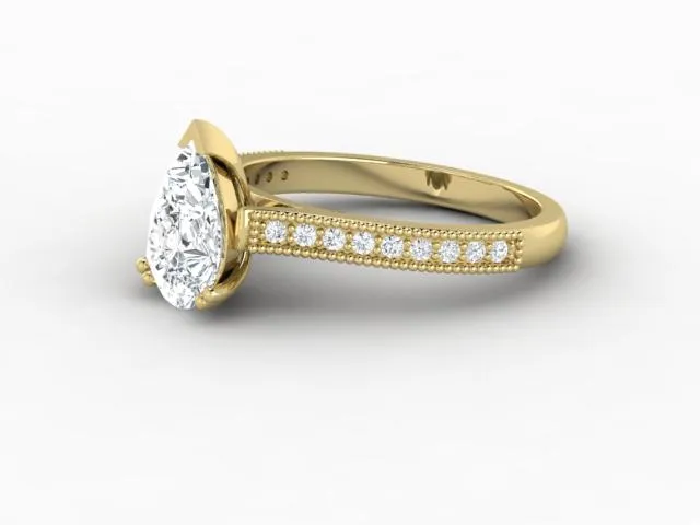 Rings Sapheena Jewelry Thea 12 Ct Solitaire Pear Cut Engagement Ring With Side Stones