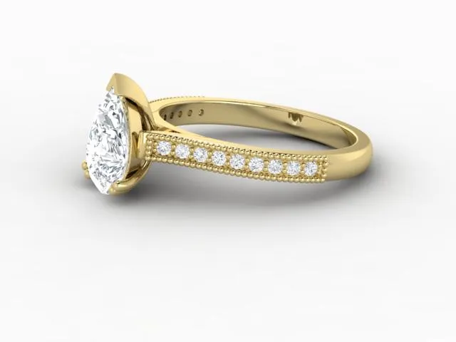 Rings Sapheena Jewelry Thea 12 Ct Solitaire Pear Cut Engagement Ring With Side Stones