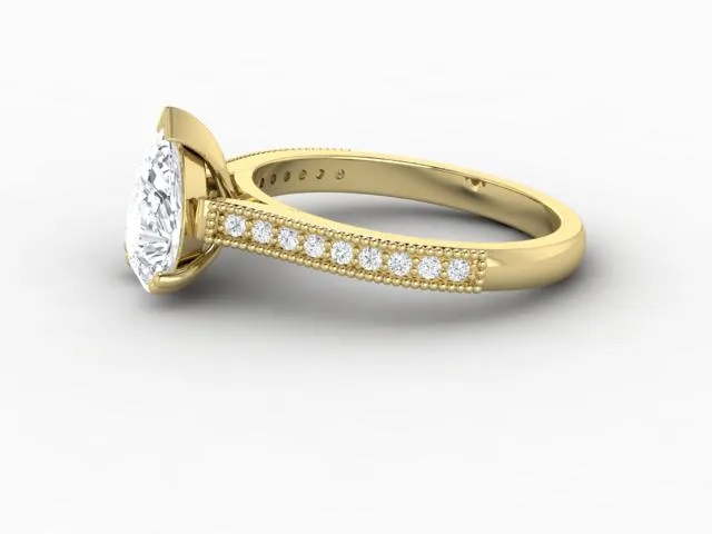 Rings Sapheena Jewelry Thea 12 Ct Solitaire Pear Cut Engagement Ring With Side Stones