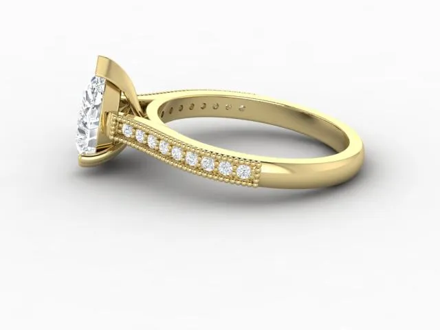 Rings Sapheena Jewelry Thea 12 Ct Solitaire Pear Cut Engagement Ring With Side Stones