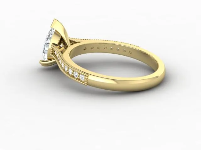 Rings Sapheena Jewelry Thea 12 Ct Solitaire Pear Cut Engagement Ring With Side Stones