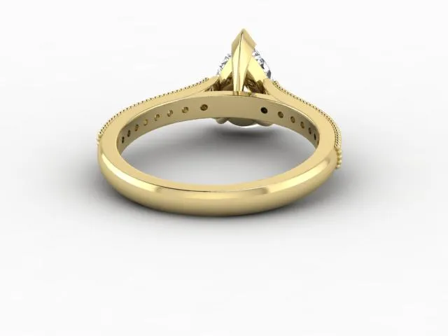 Rings Sapheena Jewelry Thea 12 Ct Solitaire Pear Cut Engagement Ring With Side Stones