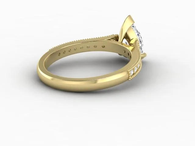 Rings Sapheena Jewelry Thea 12 Ct Solitaire Pear Cut Engagement Ring With Side Stones