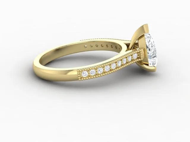 Rings Sapheena Jewelry Thea 12 Ct Solitaire Pear Cut Engagement Ring With Side Stones