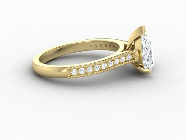 Rings Sapheena Jewelry Thea 12 Ct Solitaire Pear Cut Engagement Ring With Side Stones