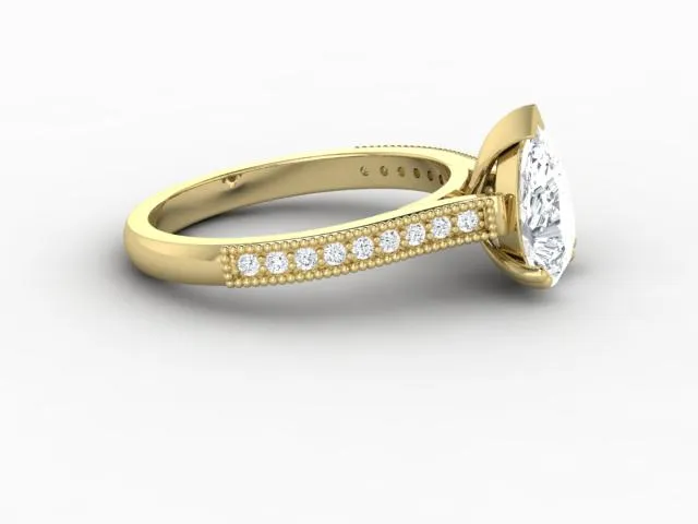 Rings Sapheena Jewelry Thea 12 Ct Solitaire Pear Cut Engagement Ring With Side Stones