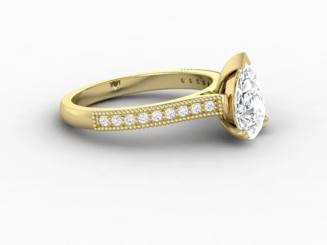 Rings Sapheena Jewelry Thea 12 Ct Solitaire Pear Cut Engagement Ring With Side Stones