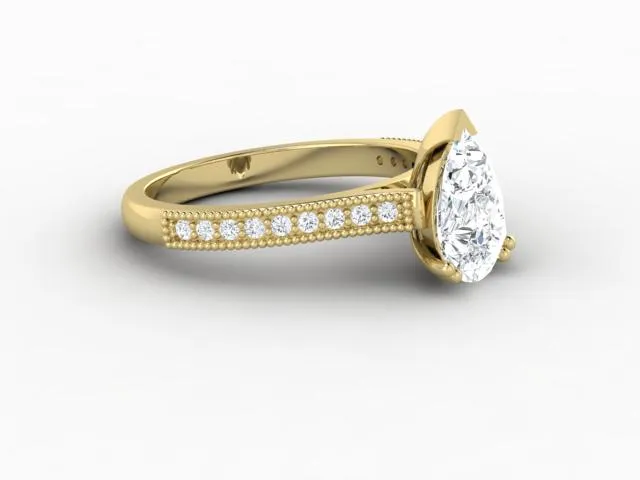Rings Sapheena Jewelry Thea 12 Ct Solitaire Pear Cut Engagement Ring With Side Stones