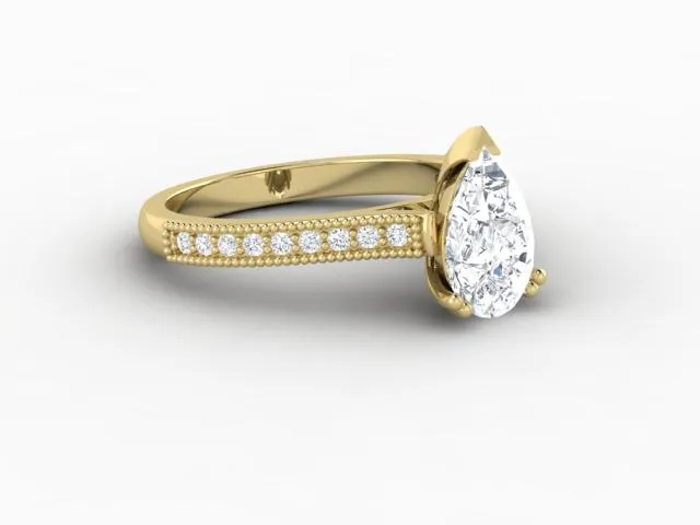 Rings Sapheena Jewelry Thea 12 Ct Solitaire Pear Cut Engagement Ring With Side Stones
