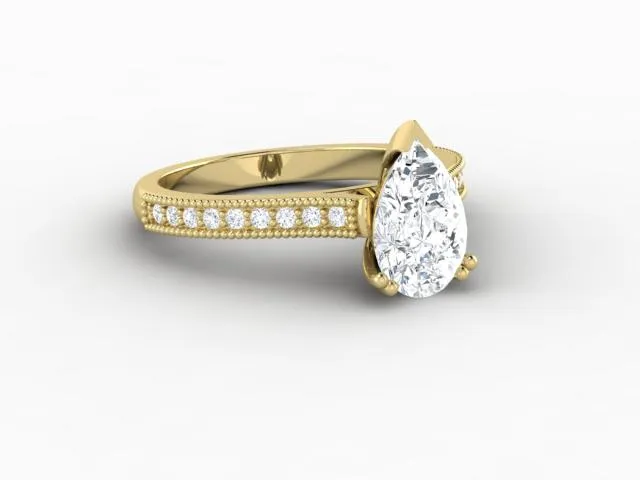 Rings Sapheena Jewelry Thea 12 Ct Solitaire Pear Cut Engagement Ring With Side Stones