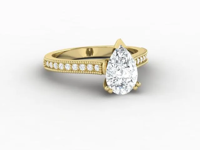 Rings Sapheena Jewelry Thea 12 Ct Solitaire Pear Cut Engagement Ring With Side Stones