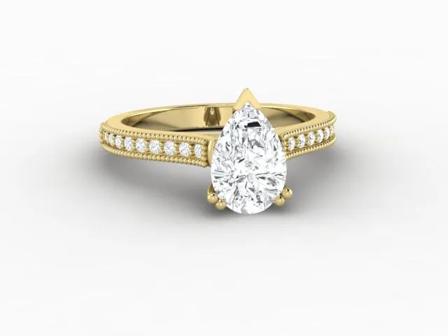 Rings Sapheena Jewelry Thea 12 Ct Solitaire Pear Cut Engagement Ring With Side Stones