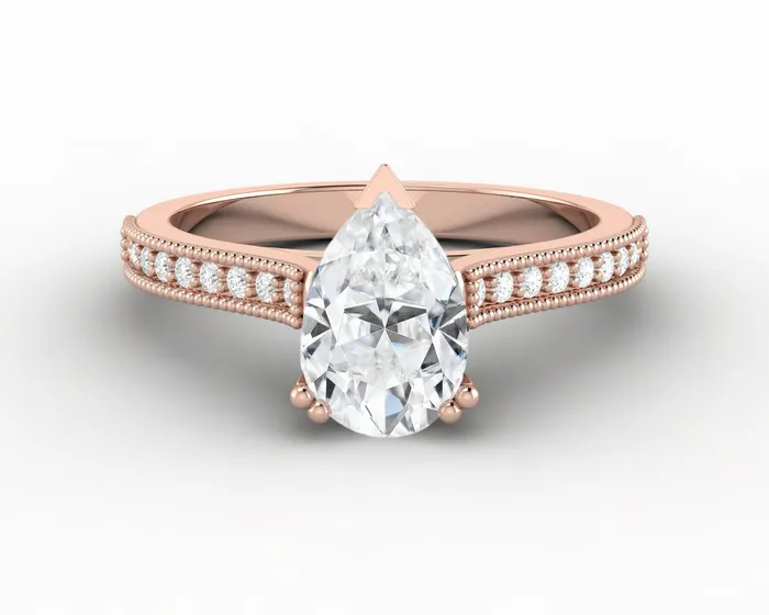 Rings Sapheena Jewelry Thea 12 Ct Solitaire Pear Cut Engagement Ring With Side Stones