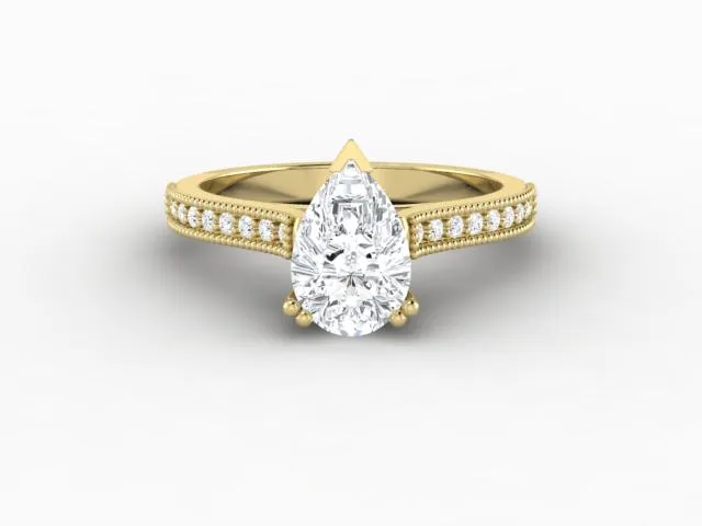 Rings Sapheena Jewelry Thea 12 Ct Solitaire Pear Cut Engagement Ring With Side Stones