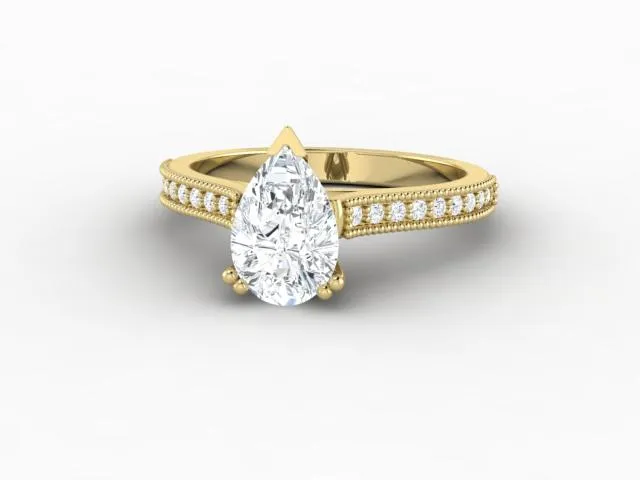 Rings Sapheena Jewelry Thea 12 Ct Solitaire Pear Cut Engagement Ring With Side Stones