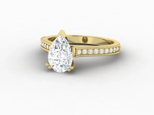 Rings Sapheena Jewelry Thea 12 Ct Solitaire Pear Cut Engagement Ring With Side Stones