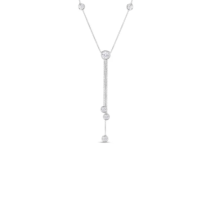 Roberto Coin Earrings Diamond Bezel Set Drop Pendant