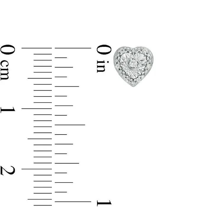 005 CT TW Diamond HeartShaped Frame Stud Earrings in Sterling Silver Goldia Earrings 005 CT TW Diamond HeartShaped Frame Stud Earrings in Sterling Silver Goldia Earrings