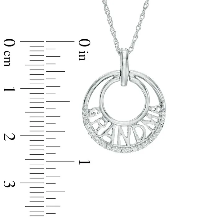 01 CT TW Natural Diamond Grandma Double Circle Pendant in Sterling Silver Goldia Necklaces