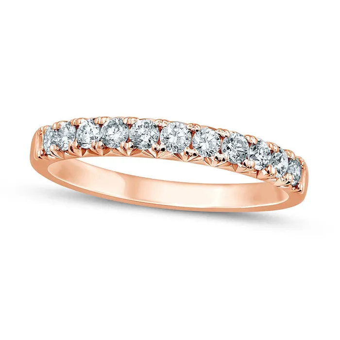 050 CT TW Natural Diamond Eleven Stone Anniversary Band in Solid 14K Rose Gold Goldia Rings 050 CT TW Natural Diamond Eleven Stone Anniversary Band in Solid 14K Rose Gold Goldia Rings