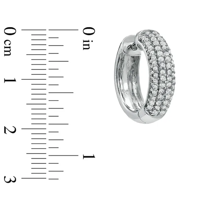 075 CT TW Diamond MultiRow Huggie Earrings in 10K White Gold Goldia Earrings 075 CT TW Diamond MultiRow Huggie Earrings in 10K White Gold Goldia Earrings