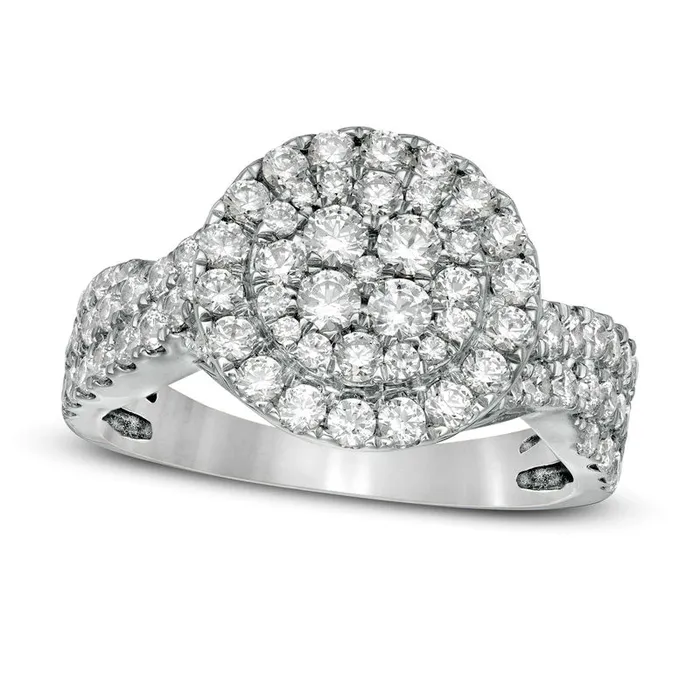 15 CT TW Composite Natural Diamond Frame MultiRow Engagement Ring in Solid 10K White Gold Goldia Rings 15 CT TW Composite Natural Diamond Frame MultiRow Engagement Ring in Solid 10K White Gold Goldia Rings