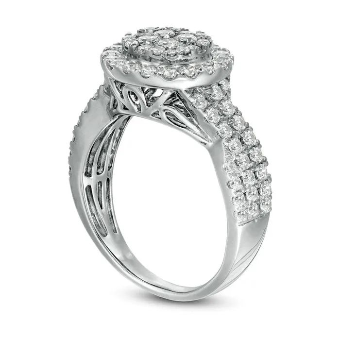 15 CT TW Composite Natural Diamond Frame MultiRow Engagement Ring in Solid 10K White Gold Goldia Rings 15 CT TW Composite Natural Diamond Frame MultiRow Engagement Ring in Solid 10K White Gold Goldia Rings