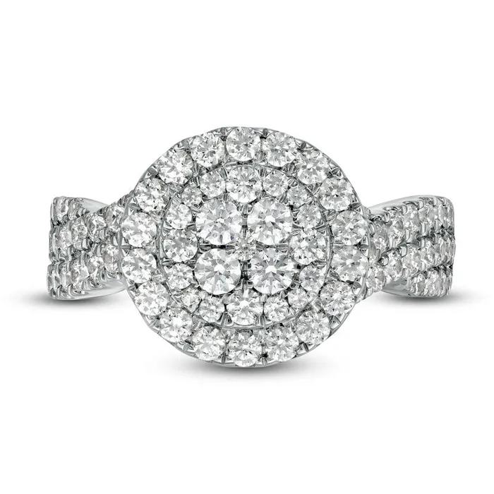 15 CT TW Composite Natural Diamond Frame MultiRow Engagement Ring in Solid 10K White Gold Goldia Rings 15 CT TW Composite Natural Diamond Frame MultiRow Engagement Ring in Solid 10K White Gold Goldia Rings