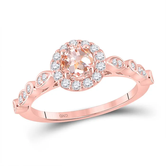 10k Rose Gold Round Morganite Solitaire Bridal Engagement Ring 78 Cttw gndatlanta Rings 10k Rose Gold Round Morganite Solitaire Bridal Engagement Ring 78 Cttw gndatlanta Rings